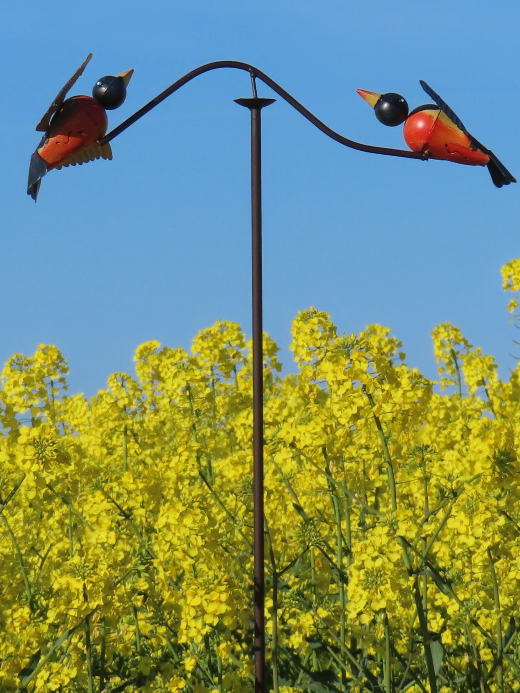 Pommerntraum ®| Windspiel Vogelwippe Metallwindspiel Gartendeko Vogel Vögel | Gartenpendel Gartenwippe Gartenstecker Gartenkunst Unruhe Vögelchen Vogelskulptur Windornament Gartenpoesie (BLAUE VÖGEL)