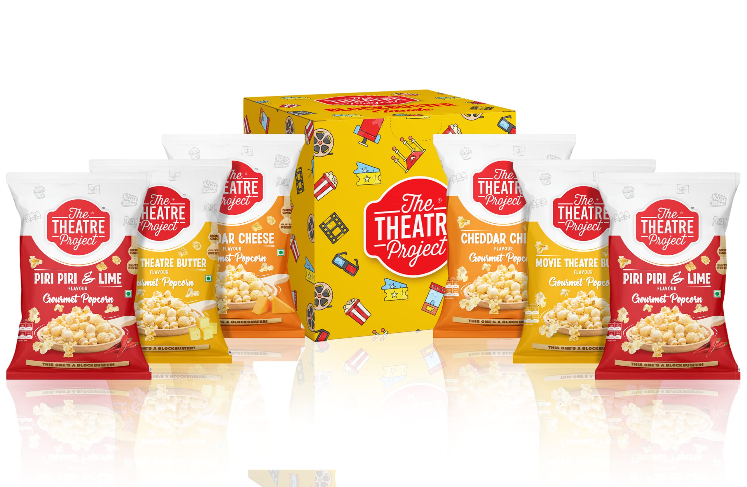 See full amazon price history chart for The Theatre Project Popcorn Box with 3 Flavours: Cheddar Cheese, Piri Piri & Lime, Movie Theater Butter (2 of Each) - 55g x 6 Pouches The Theatre Project Popcorn Box with 3 Flavours: Cheddar Cheese, Piri Piri & Lime, Movie Theater Butter (2 of Each) - 55g x 6 Pouches (B09RQT8TT8) Amazon Price History, Amazon Price Tracker