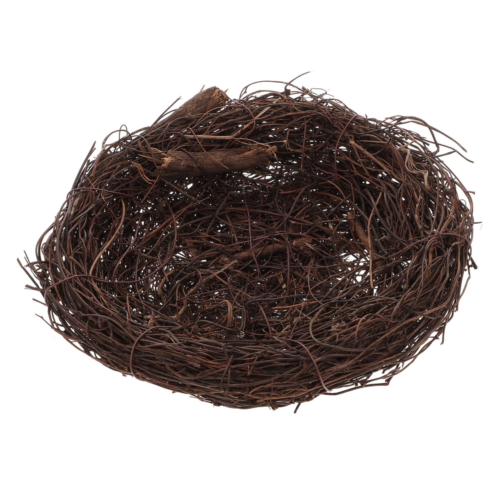 OHPHCALL Artificial Bird Nest Ornament Decorative Rattan Birds Nest for Garden Micro Landscape Adornment Lightweight Woven Bird Nest for Home and Decor