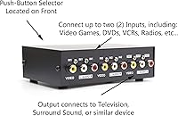 Vista 4 de THE CIMPLE CO Conmutador de video, interruptor A/V de 2 vías, RCA, consolas de juegos retro, selector de 2 entradas/1 salida, audio compuesto