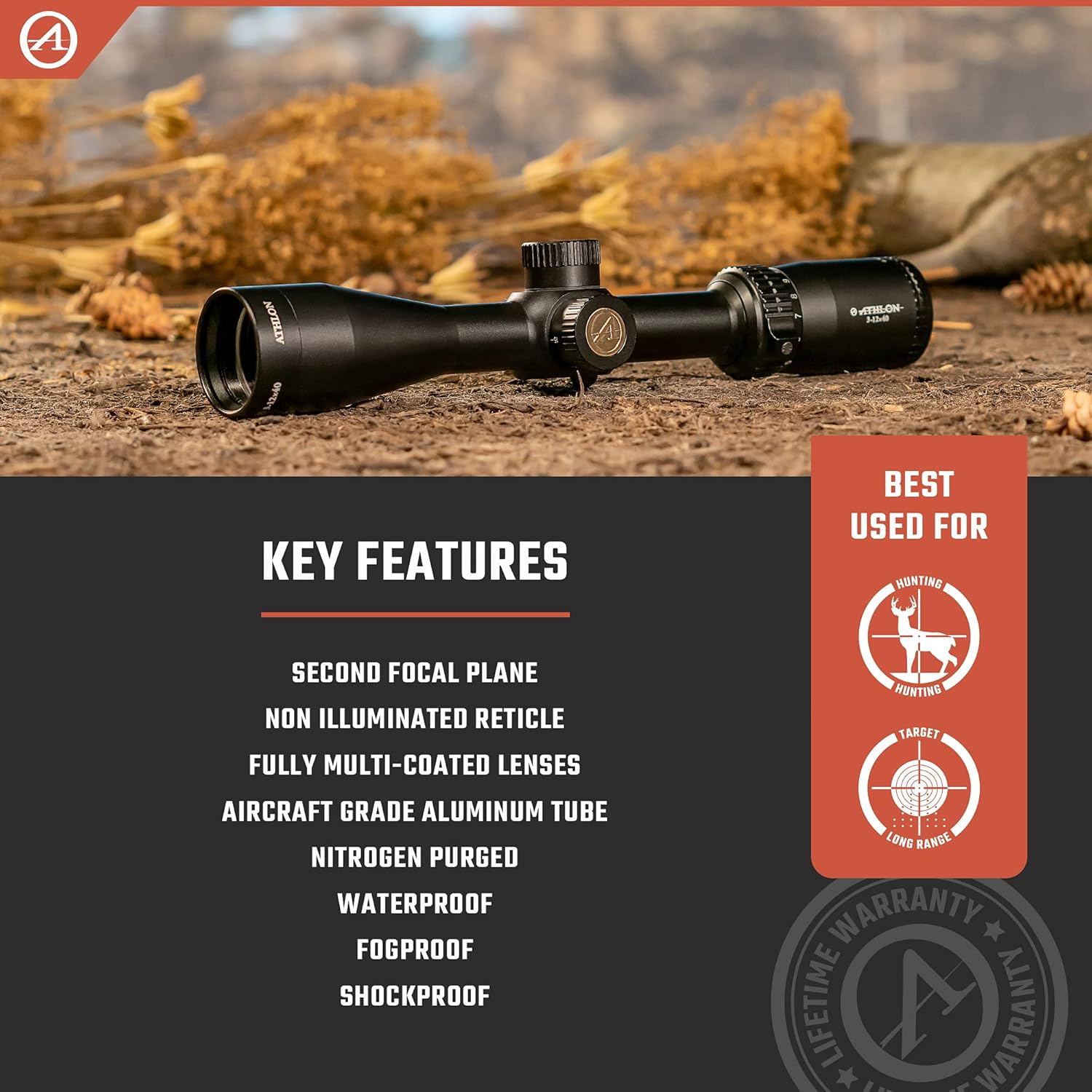 Athlon Optics Talos 3-12x40 Second Focal Plane Riflescopes