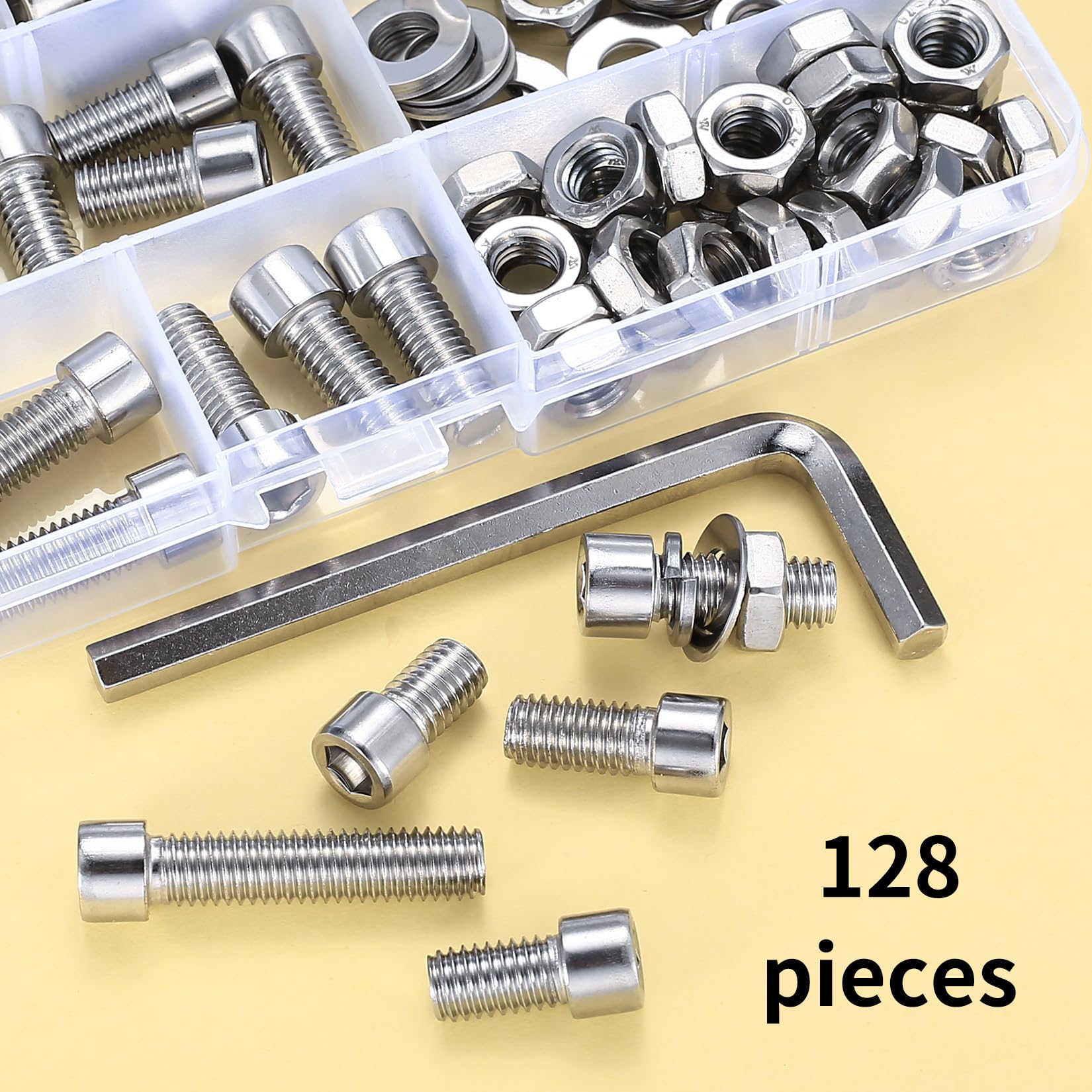 Kit Bulloni Esagonali In Acciaio Inox M8 M10 M12 Con Dadi E Rondelle – Filettatura Completa 8-250mm - Foto 4