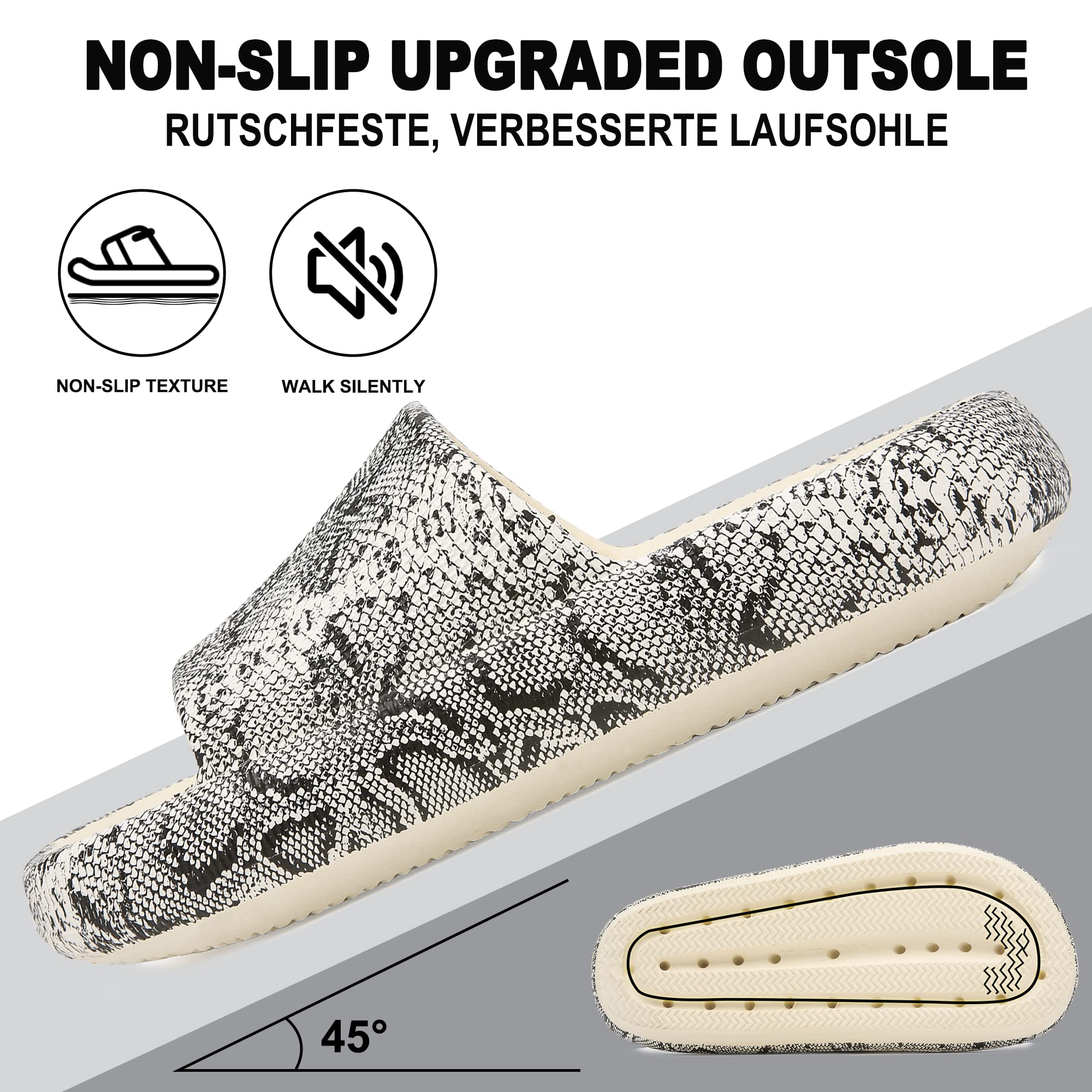 Geweo Ciabatte Nuvola Donna Uomo Comode Pantofole da Casa EVA Super Morbide Ciabatte Piscina Doccia Antiscivolo Slippers Asciugatura Rapida Sandali da Mare con Fibbie Regolabili Unisex