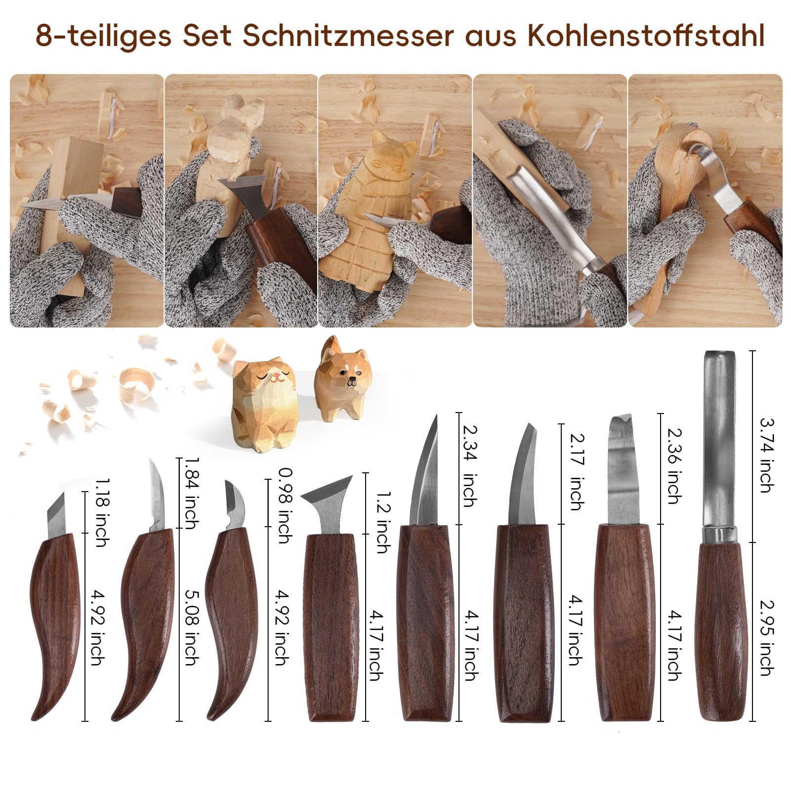 Holzschnitzwerkzeuge，27-teiliges Holzschnitzmesser-Set，Holzschnitzmesser-Werkzeugset für Anfänger mit PU-Ledertasche, feines Holzschnitzset für Heimwerker-Bildhauer und Holzbearbeitungsexperten
