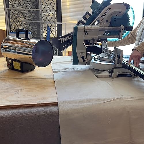 Miniatura 9 de Flame King Calentador de aire forzado de propano portátil de 60,000 BTU para exteriores, ideal para trabajo, construcción, garaje, patio, acero