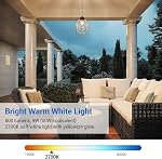 DEWENWILS 4-Pack Dusk to Dawn Light Bulb Led Outdoor Lighting, Smart Automatic On/Off Photocell Sensor A19 E26 Porch Light Bulb, 2700K Soft Warm White, 9W (60W Equivalent), 800 LM, UL Listed