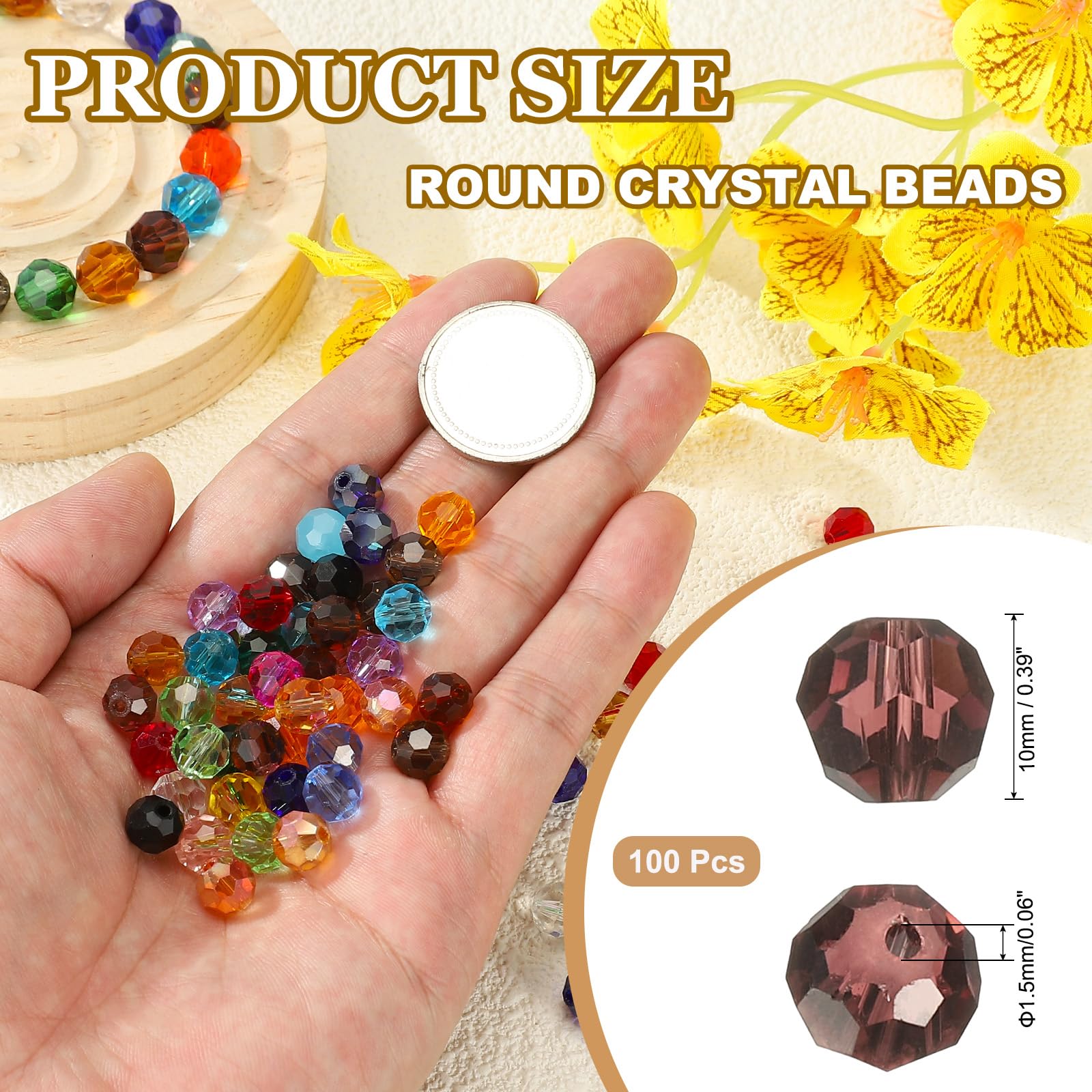 PATIKIL 10mm Round Crystal Beads - Image 2