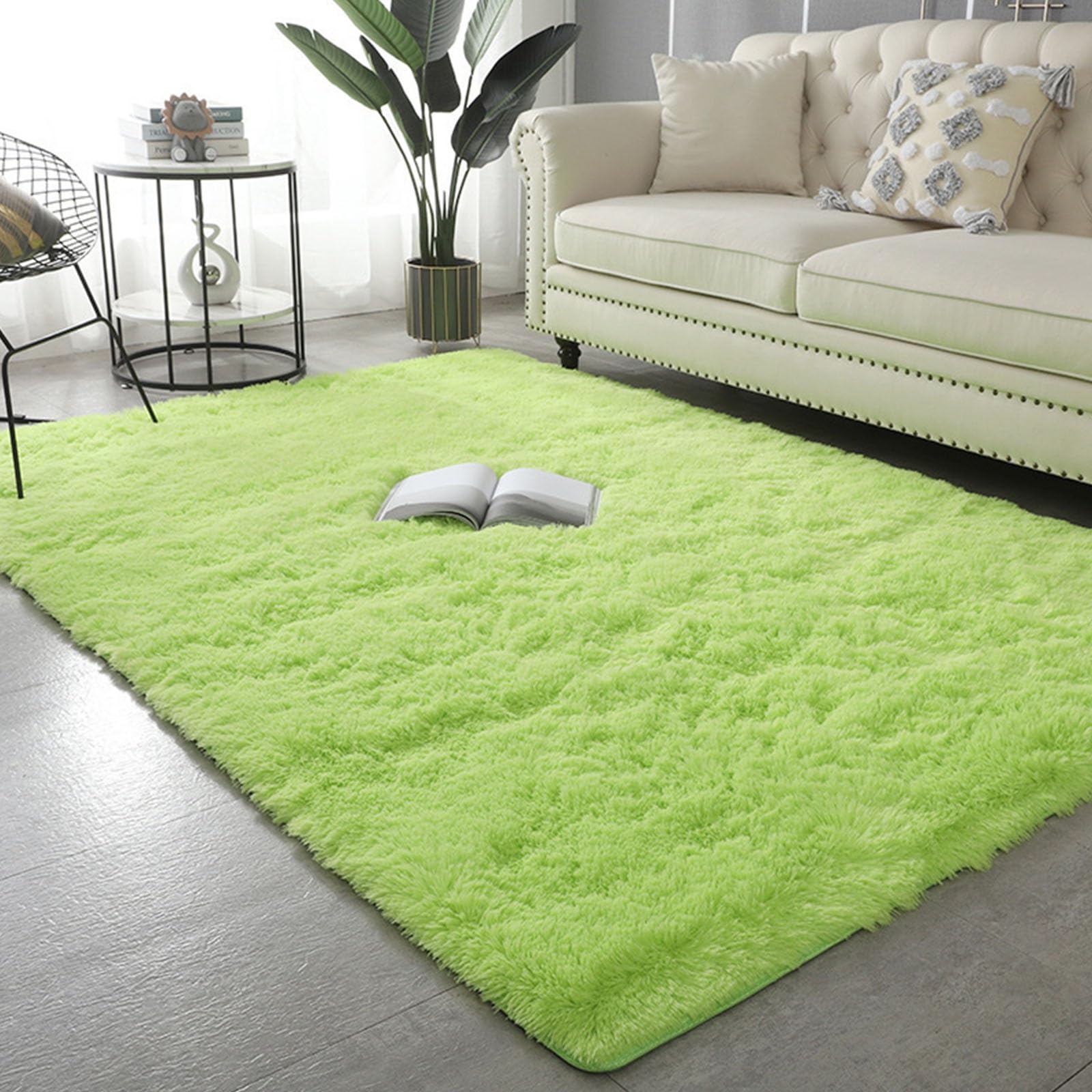 XUEDNGM Area Rugs for Bedroom Anti Slip 190 x 210 cm(75 x 83inch) Luxury, Washable, Non Slip Non Shedding Antiskid Area Rug Area Rugs Living Room Rug for Living Room Bedroom, Light green