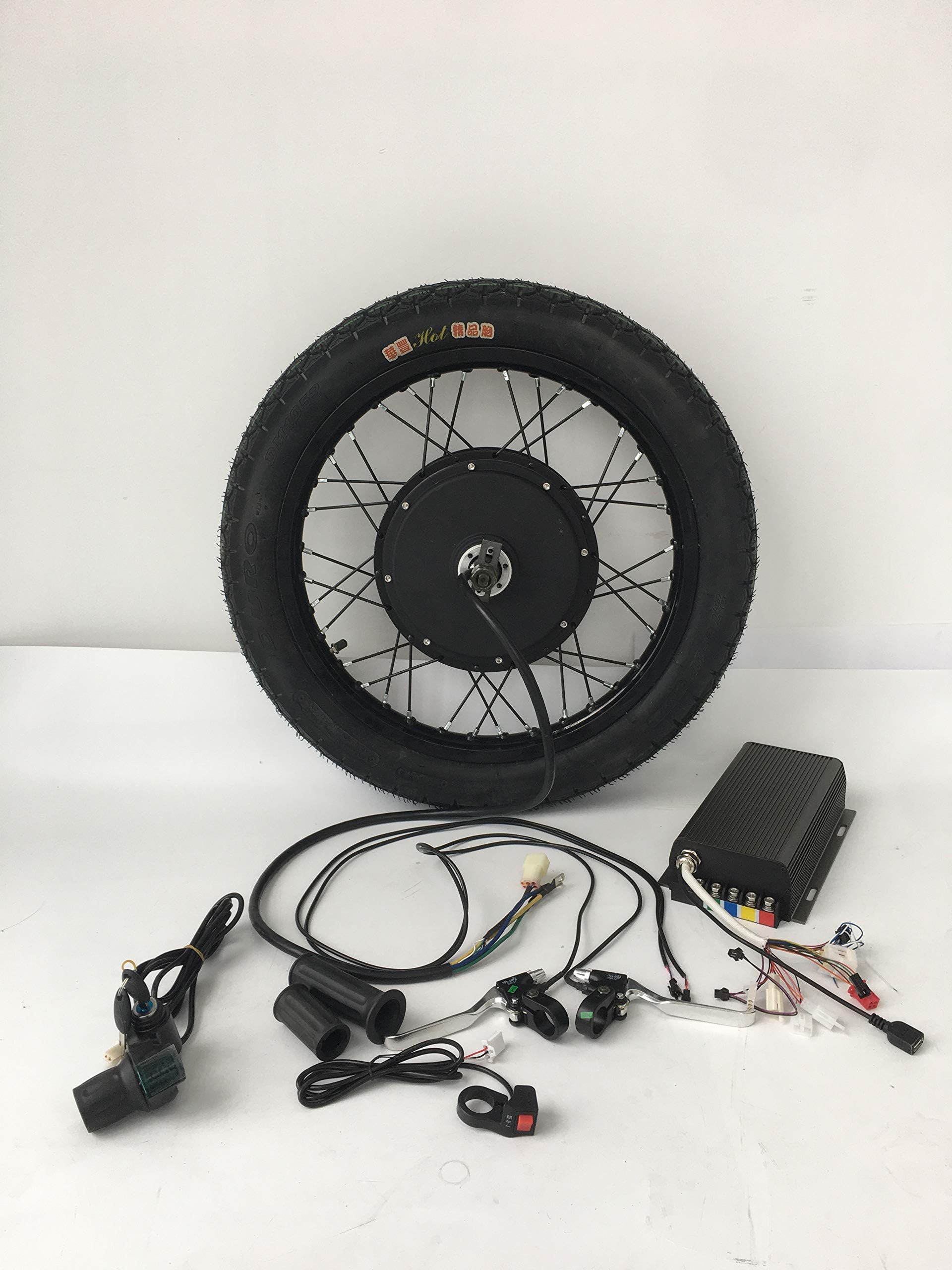 Programmable, QS 3000W Electric Bike Conversion Kit, 72V 80A Savoton Sine Wave Programmable Controller, Brushless gearless Motor, Electric Bike Kit. (19inch Rear)