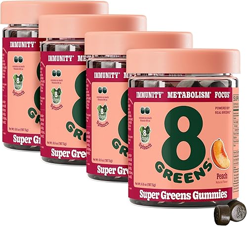 Vista 23 de 8Greens Supergreens Gomitas Super Greens Powder Superfood Gomitas para metabolismo, inmunidad y enfoque, enzimas de salud digestiva, orgánica