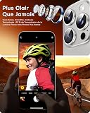 TOCOL for iPhone 15 Pro Max/iPhone 15 Pro Camera Lens Protectors, Individual Tempered Glass Protectors, Anti-Scratch, Easy Installation, Ultra HD Night Shooting Mode, Case Friendly, Light Blue - 5