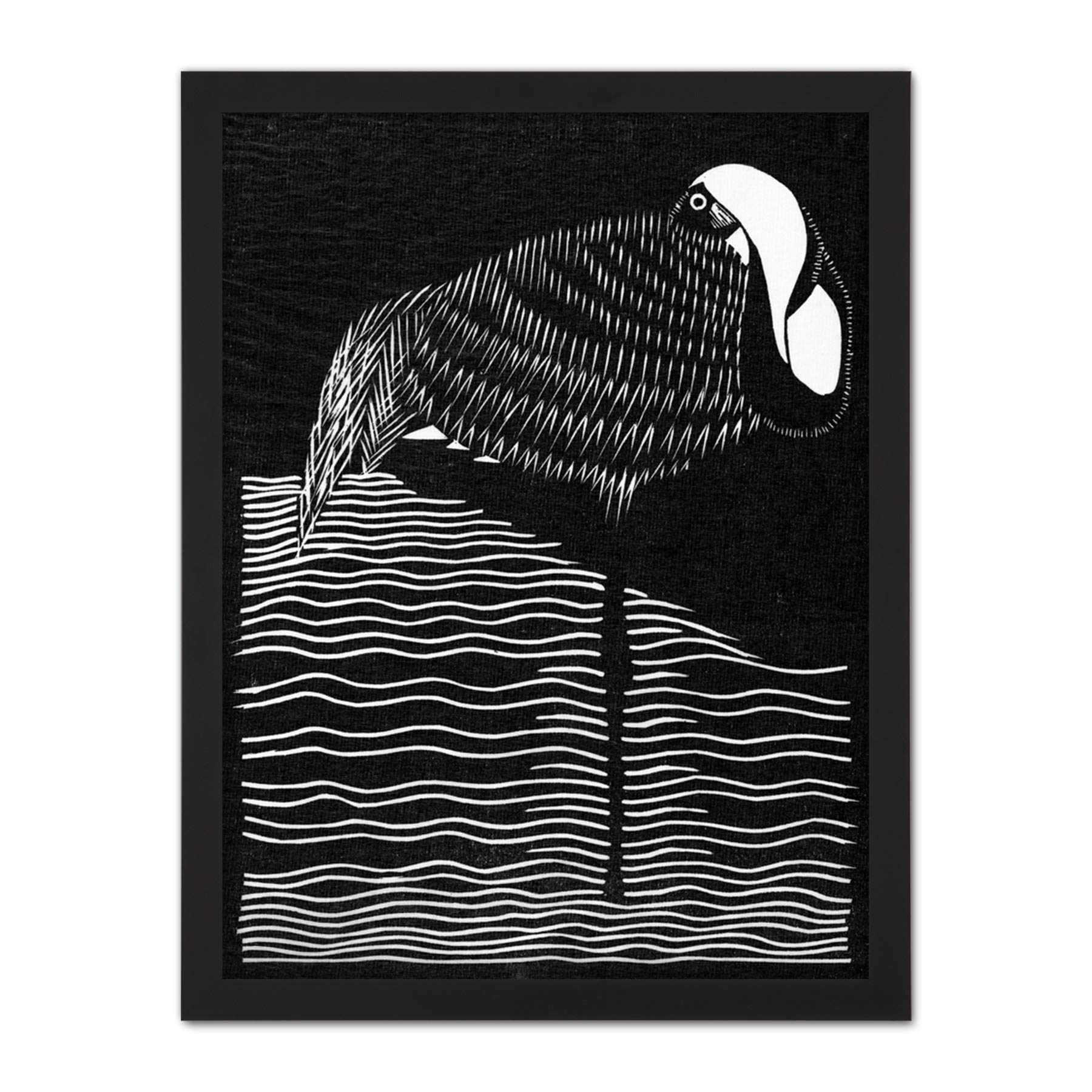 Artery8 Samuel Jessurun De Mesquita Whitenecked Crane Artwork Framed Wall Art Print 18X24 Inch