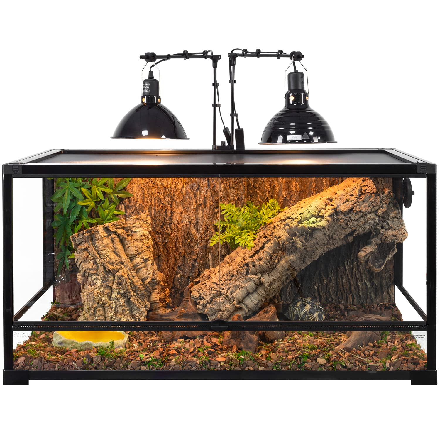 REPTI ZOO Rettile Doppio Supporto Della Lampada Regolabile Supporto Della Lampada Staffa Appesa Supporto Metallo per Rettile Vetro Terrario Riscaldamento Luce Anfibi Gabbia
