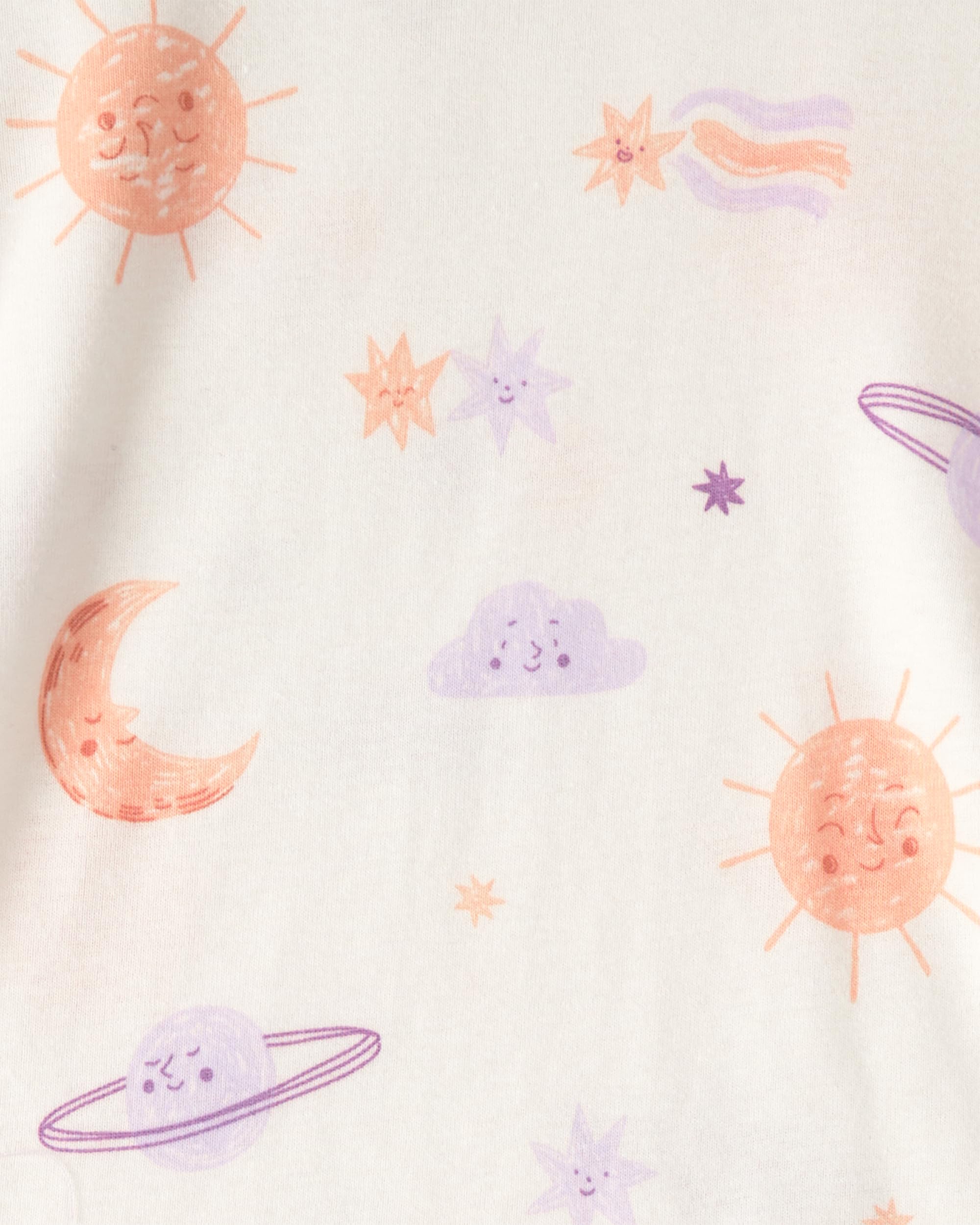 Carter's Set pigiama da ragazza, 4 pezzi, a maniche lunghe, vestibilità aderente con morbido cotone traspirante, scollo rotondo, comodo essenziale per il sonno quotidiano