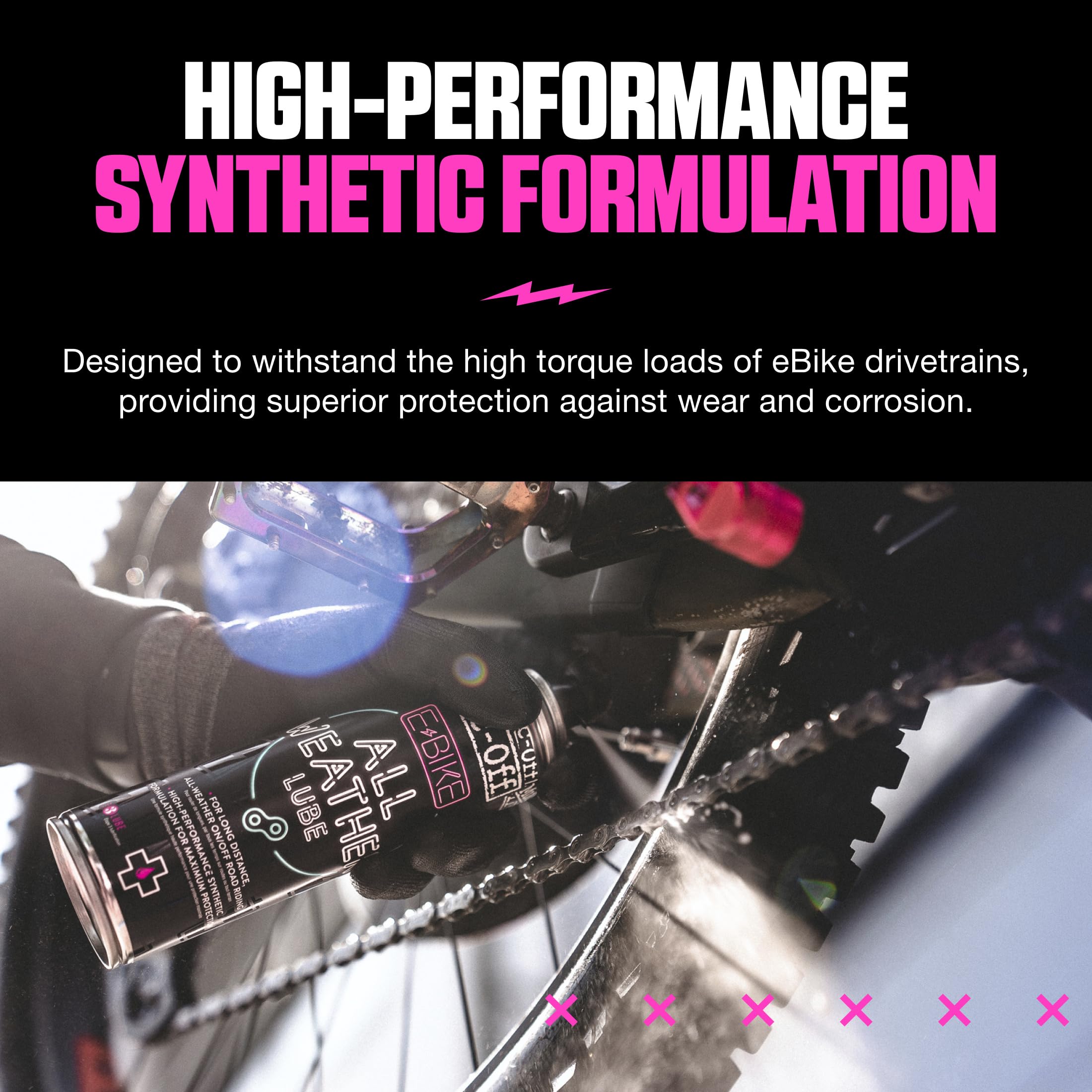 Muc Off E-Bike All-Weather Chain Lube Allwetter- Kettenöl, 250 ml - Premium E-Bike Kettenfett, Kettenspray Fahrrad - Formuliert Für Alle Wetterbedingungen, black