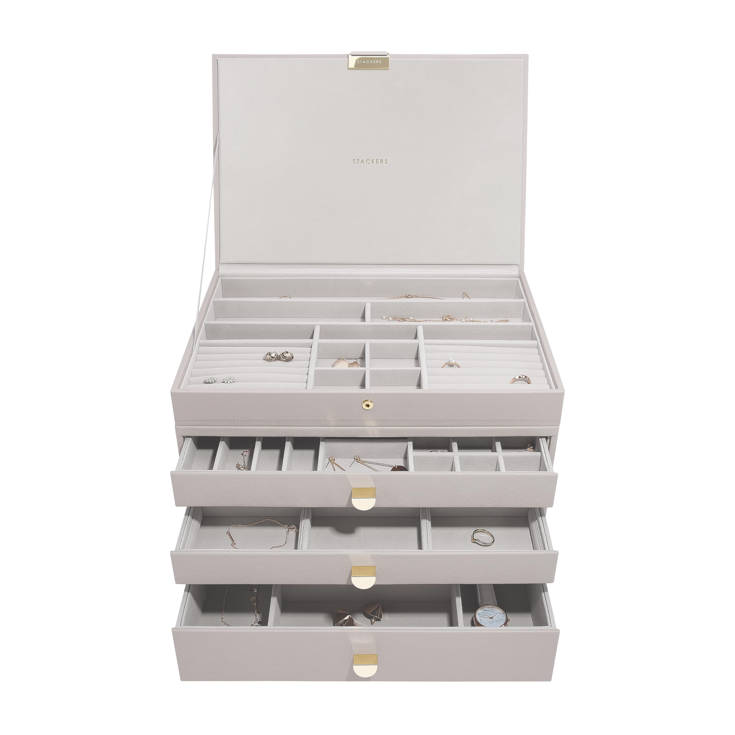 Stackers Taupe Supersize Hybrid Set Of 4