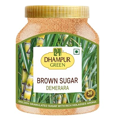 Dhampurgreen Demerara Brown Sugar, 800G | Demerara Golden Brown Sugarcane | Source Of Minerals | Healthier Substitute Fo