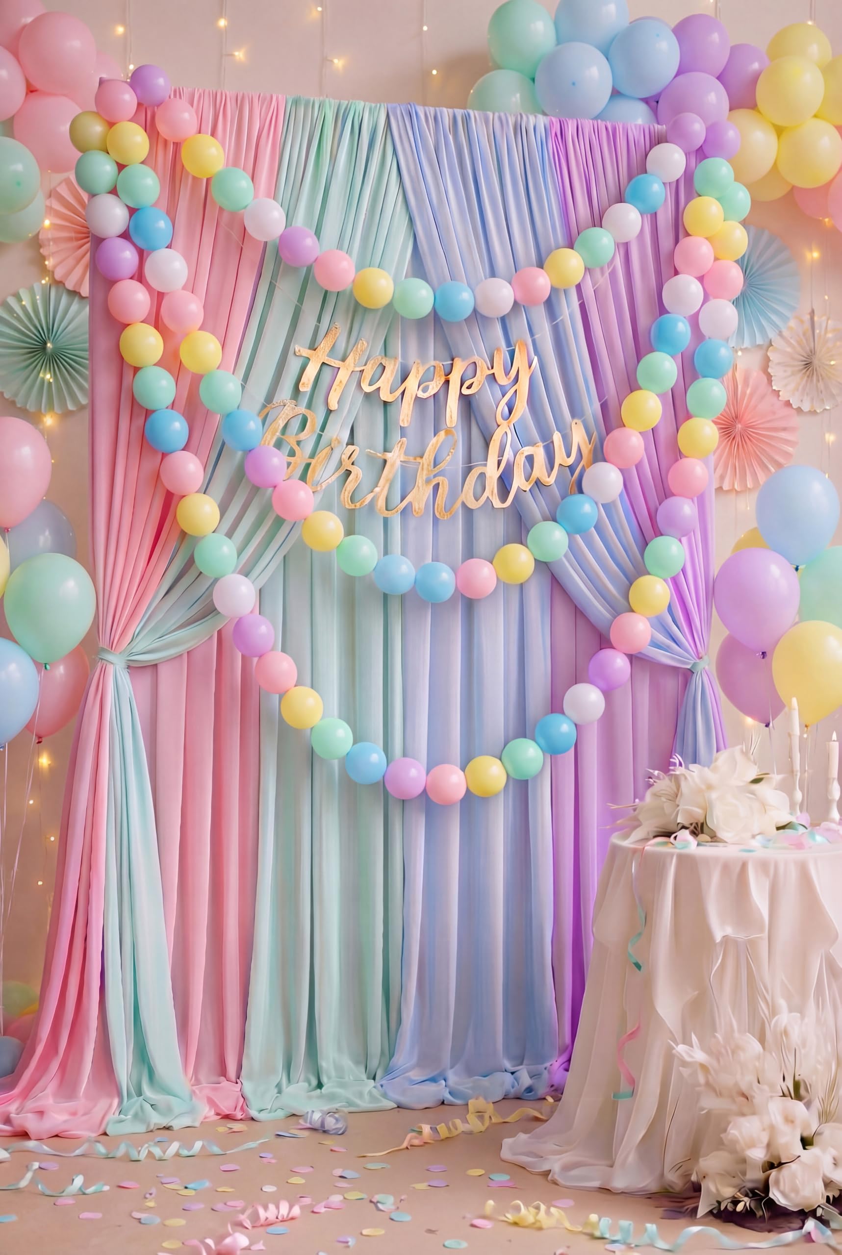 9ft Pastel Jumbo Bead Garland Rainbow Bead Ball Hanging Garlands Spring Ball Banner for Indoor Outdoor Wedding Party Decor