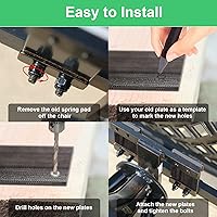 Vista 7 de Anwenk 4Pack Patio Rocking Chair Spring Plate Replacement Part Fiberglass Spring Plates Swivel Rocker Chair Lawn Furniture Repair Replacement for