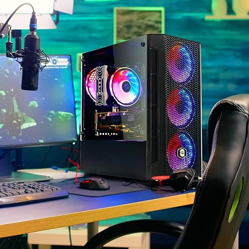 Miniatura 4 de AQ10 - Torre de escritorio para juegos con procesador Intel Core i7 de hasta 3.9 Ghz, tarjeta gráfica AMD RX 580 8GB GDDR5, 1 TB SSD 32 GB de