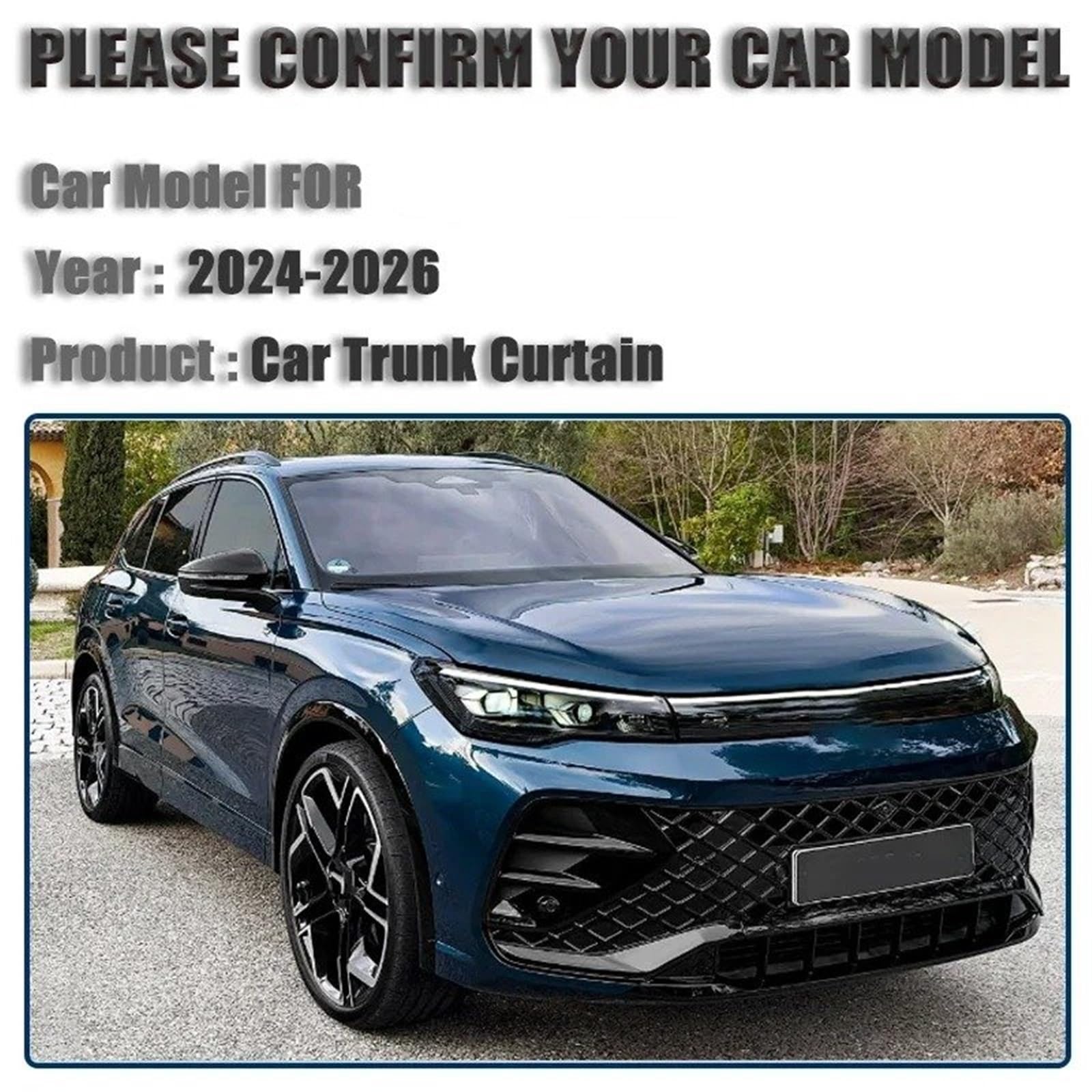 Cubierta Carga Retráctil para Maletero para VW para Tiguan R Line 2024 LWB L Pro 2025-2026, Cubiertas Carga para Coche, Cubierta Maletero, Cortina, Equipaje, Cortinas Privacidad