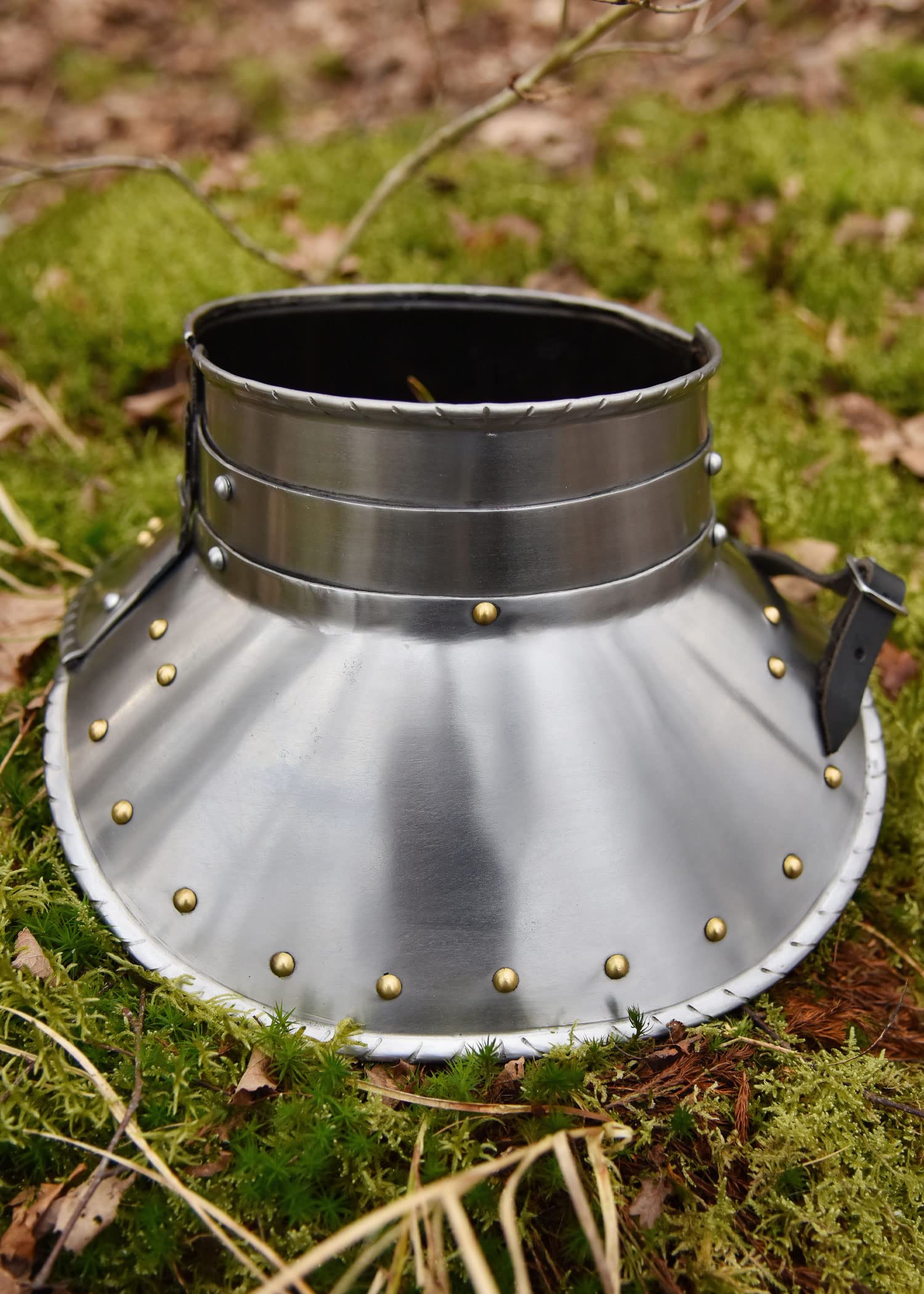 Battle-Merchant - Halsberge, Hochmittelalter, 1,6mm Stahl - Helmbart - Plattenkragen