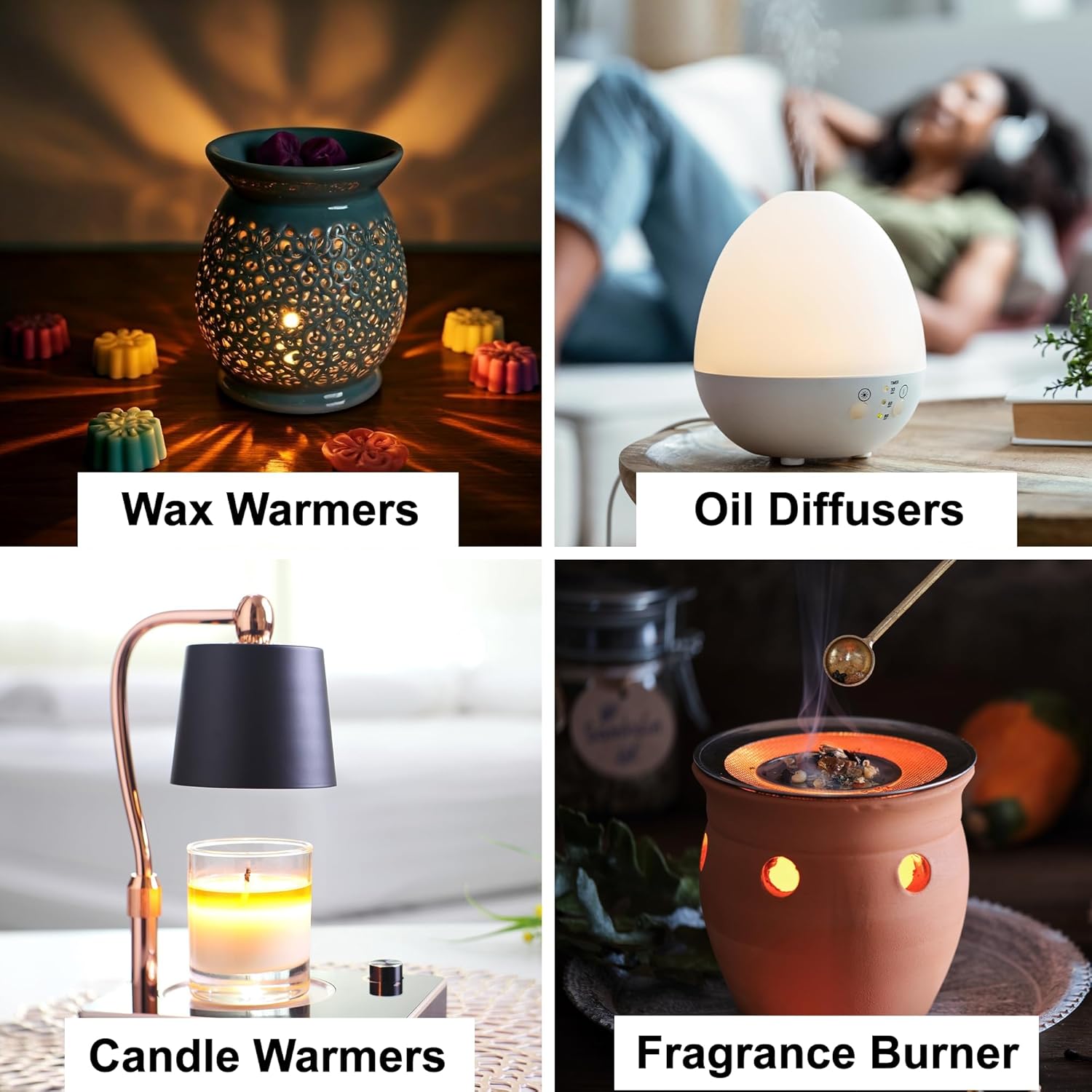 Mandala Crafts MR16 25W 120V GU10 Halogen Light Bulbs for Candle Warmers Lamps - Dimmable Warm White Fragrance Melts, Tart Burners, Scents Wax Warmer Bulbs, Pack of 4