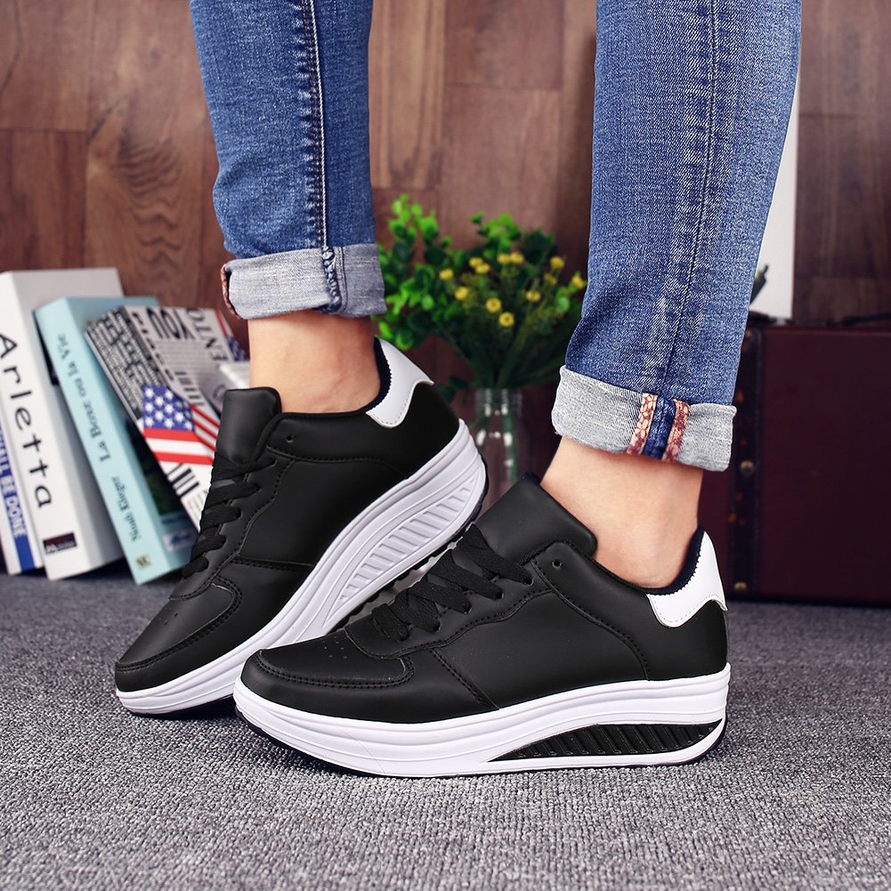 Mujer Cuña Deportivas Zapatillas Plataforma Casual Running Sneakers Ligero Caminar Zapatos