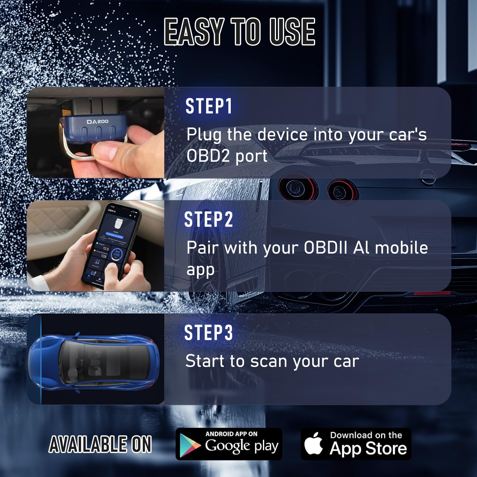 Anluomania OBD2 Auto Diagnostica, Bluetooth Diagnosi Auto Professionale, OBD2 Diagnosi Auto, Cancellazione Codici di Errore, Bluetooth 5.4/BLE, OBD2 Scanner Multimarca, per Auto OBD II Protocol 1996