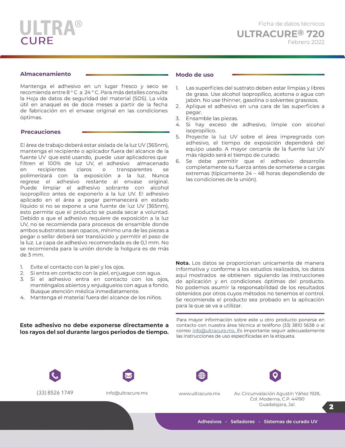 ULTRACURE® 720 High Viscosity UV Epoxy Adhesive 250ml, Transparent