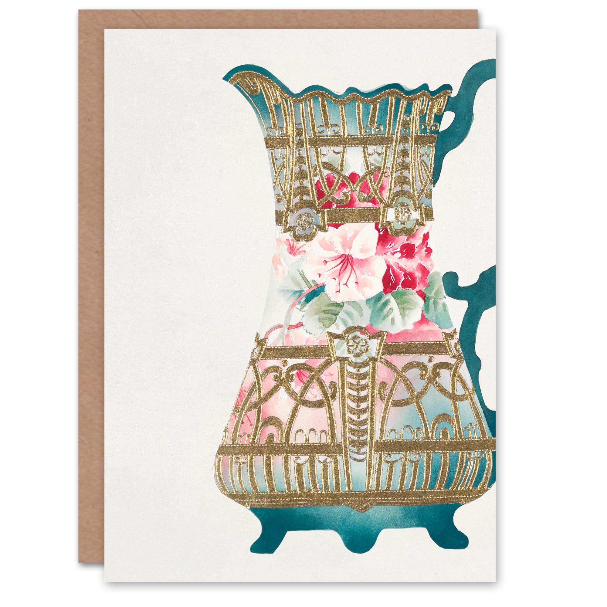Artery8 Noritake Factory Japanese Art Card Design For Ewer Vintage Floral