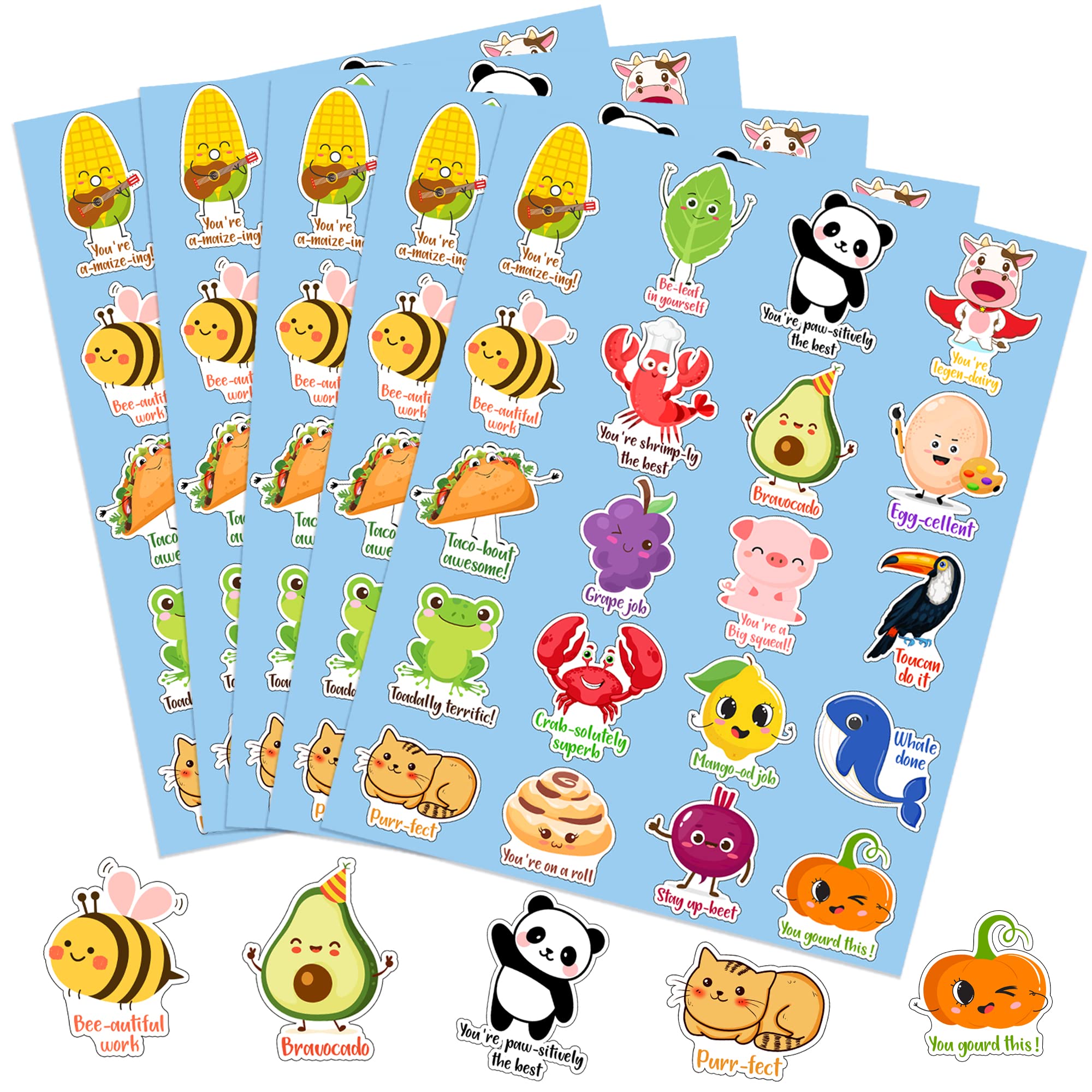 300 Pieces Funny Reward Stickers for Student Kids Cute Motivational Punny Sticker Teacher Supplies Classroom Prizes