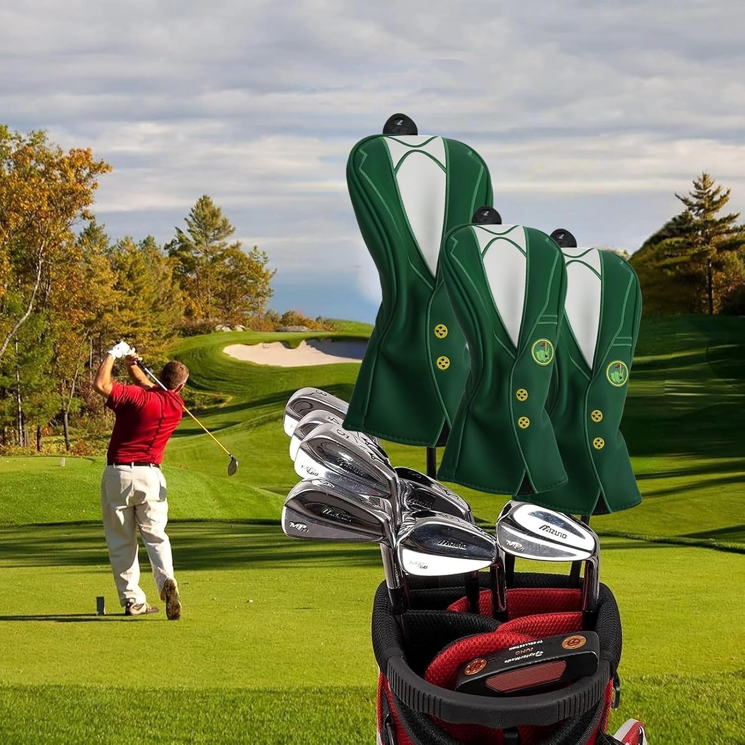 VGEBY Golf Club Covers, Soft Golf Head Covers Elastic Neckline Golf Headcovers Waterproof Sunscreen Head Covers
