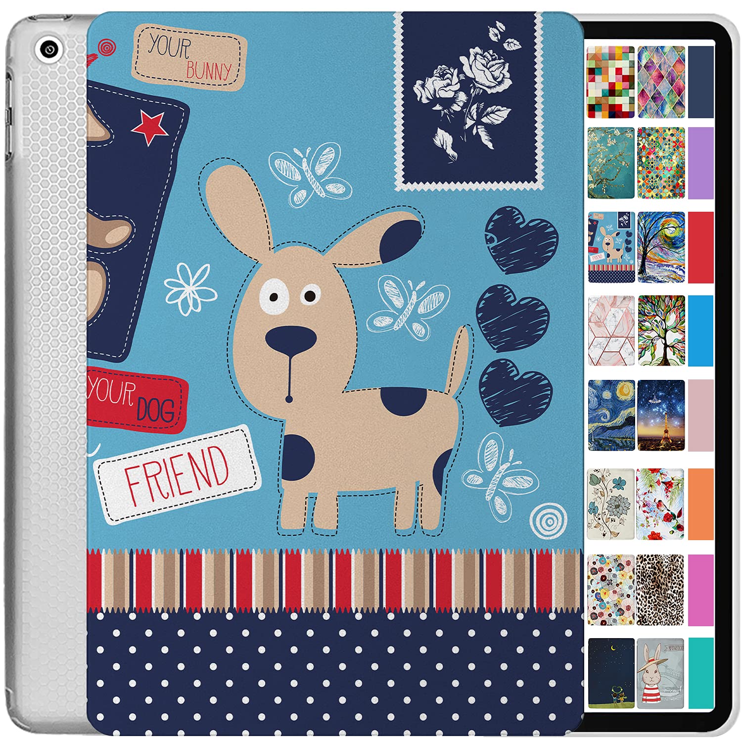 iPad PRO 11 Inch 1 Generation [ PRO 11 1st 2018 ] A1980 A1934 A2013 A1979 Printed Lightweight Shock Absorbant Flexible TPU Protective Clear Case - Puppy Friend