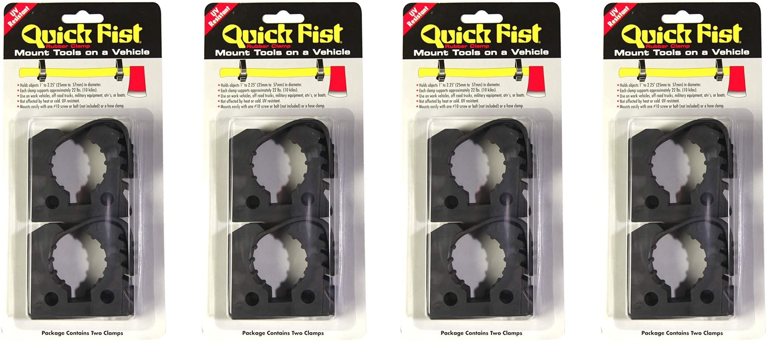 END OF ROAD Original Quick Fist Clamp for mounting Tools & Equipment 1" - 2-1/4" Diameter (Pack of 2) - 10010 (1, Fоur Расk)