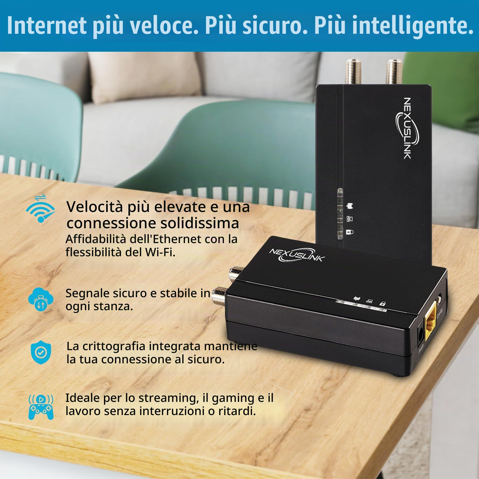 G.hn - Kit adattatore Ethernet su cavo coassiale, rete da 1,2 Gbps per cavo coassiale non utilizzato/scuro, connessione cablata sicura per giochi e streaming, facile installazione, non per