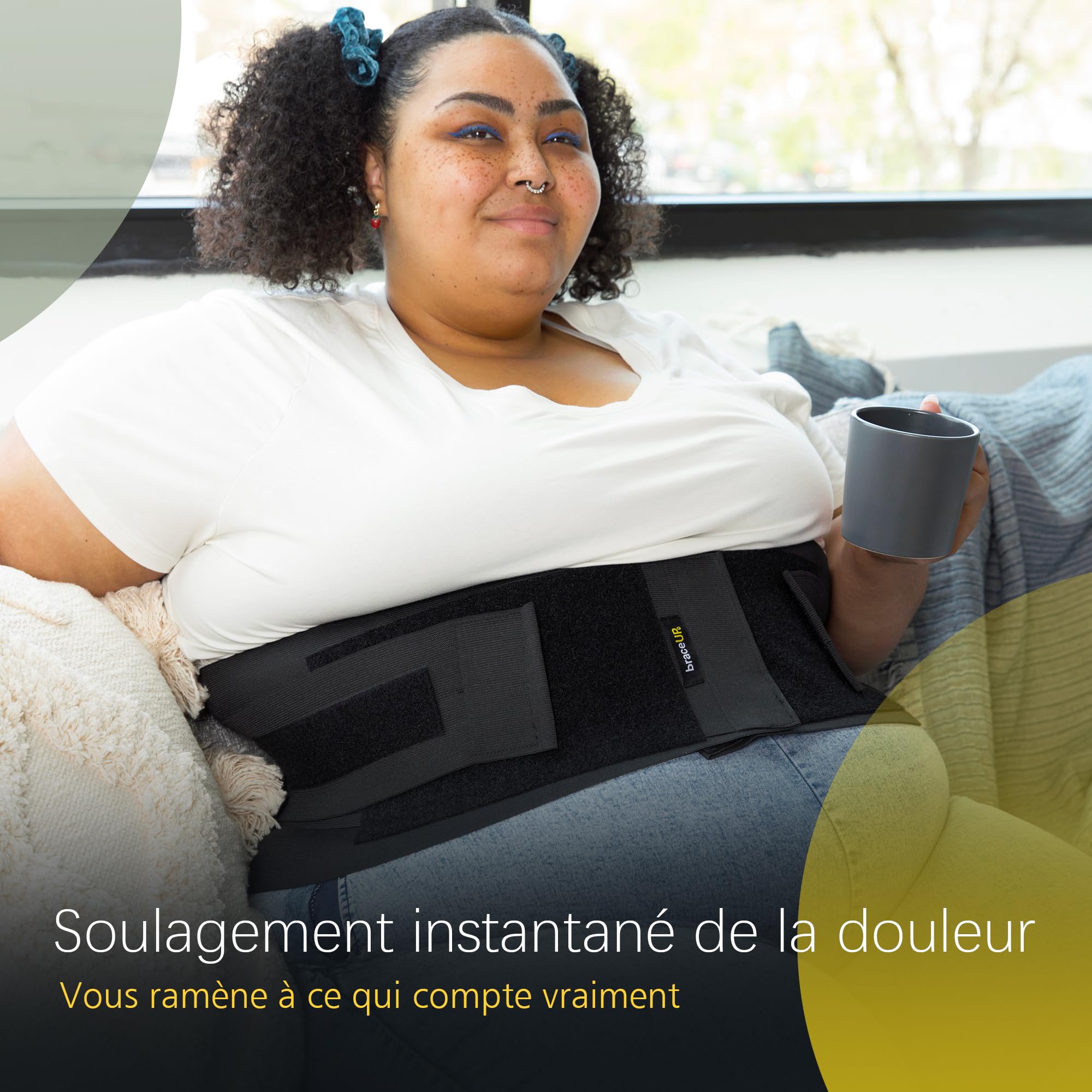 BraceUP Attelle Dorsale Extra Large pour Femmes et Hommes – du 3XL au 5XL, maintien lombaire extra large avec sangles et compressions, pour le bas du dos et les lombaires (4XL 157-188 cm)