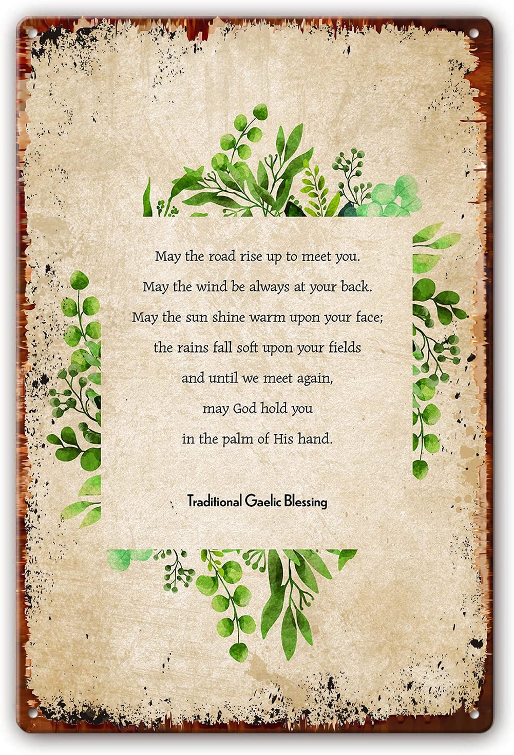 Preeklen Tin Sign 062 Celtic Irish Blessing Poem Wall Art Metal Signs Traditional Gaelic Blessing Quotes Posters For Room Artwork Paintings Prints Photo Vertical Picture Home Bedroom Decor 8X12 Inch