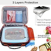 Vista 2 de RHCPFOVR Lonchera para niños – Lonchera aislada para niños y niñas, bolsa de almuerzo lavable y lonchera reutilizable para preescolar a prueba