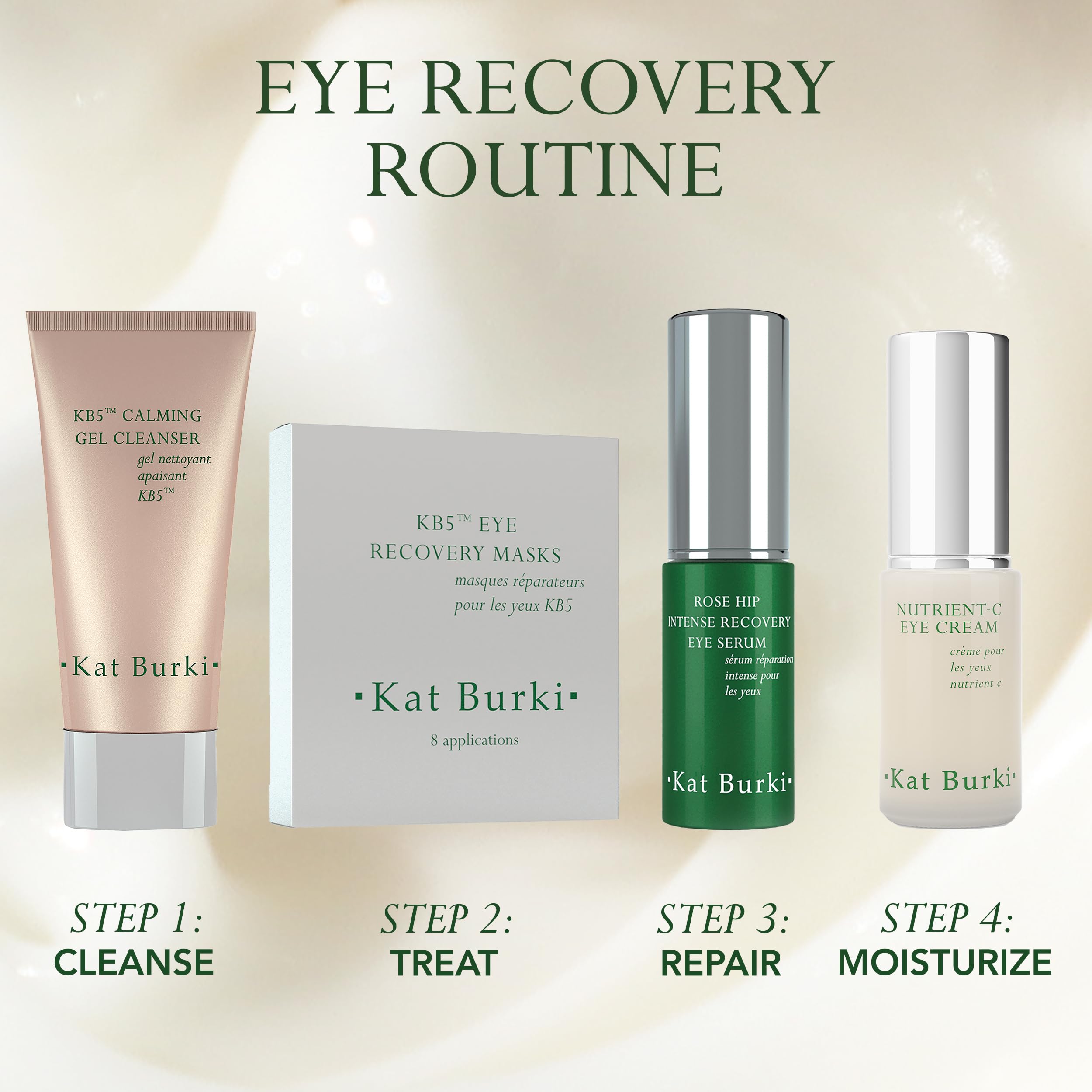 Kat Burki Rose Hip Intense Recovery Eye Serum with 1% Encapsulated Retinol, Vitamin C & Niacinamide, Reduces Dark Circles, Puffiness & Fine Lines, 0.5 Fl Oz