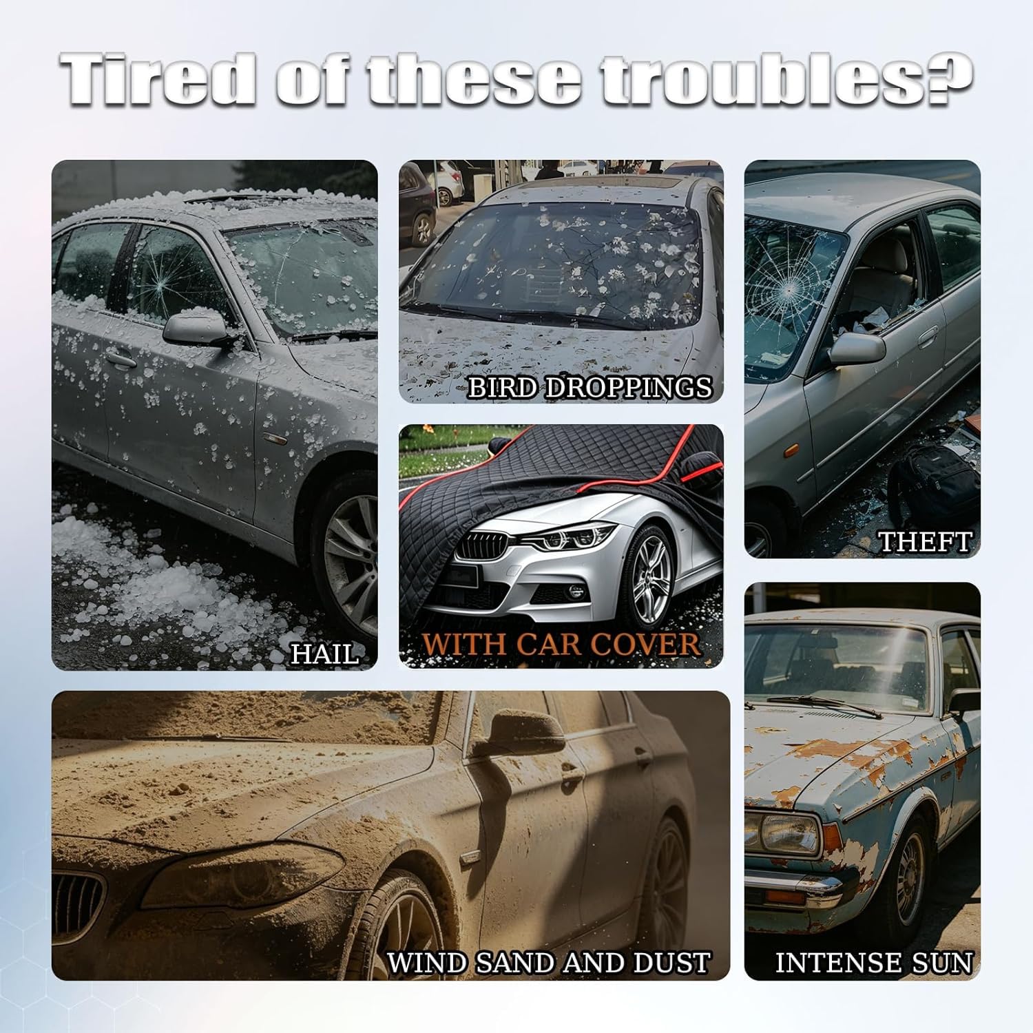 Telo Copriauto Antigrandine per BM𝘞 M4 | Protezione antigrandine, con strisce riflettenti fluorescenti per una maggiore sicurezza durante la guida notturna