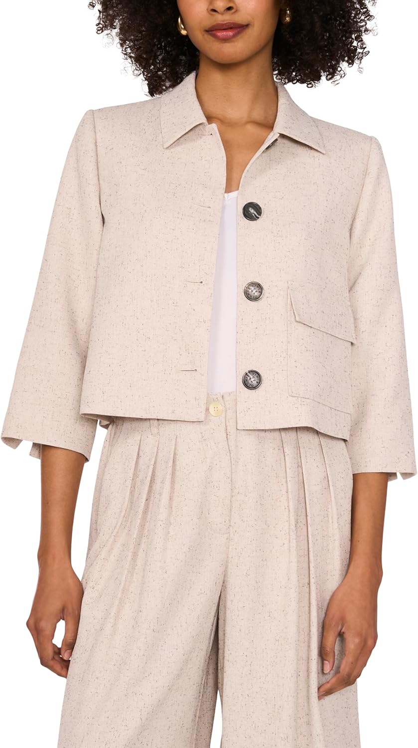 Vince Camuto Women's Collared Front Pocket Cropped Jacket