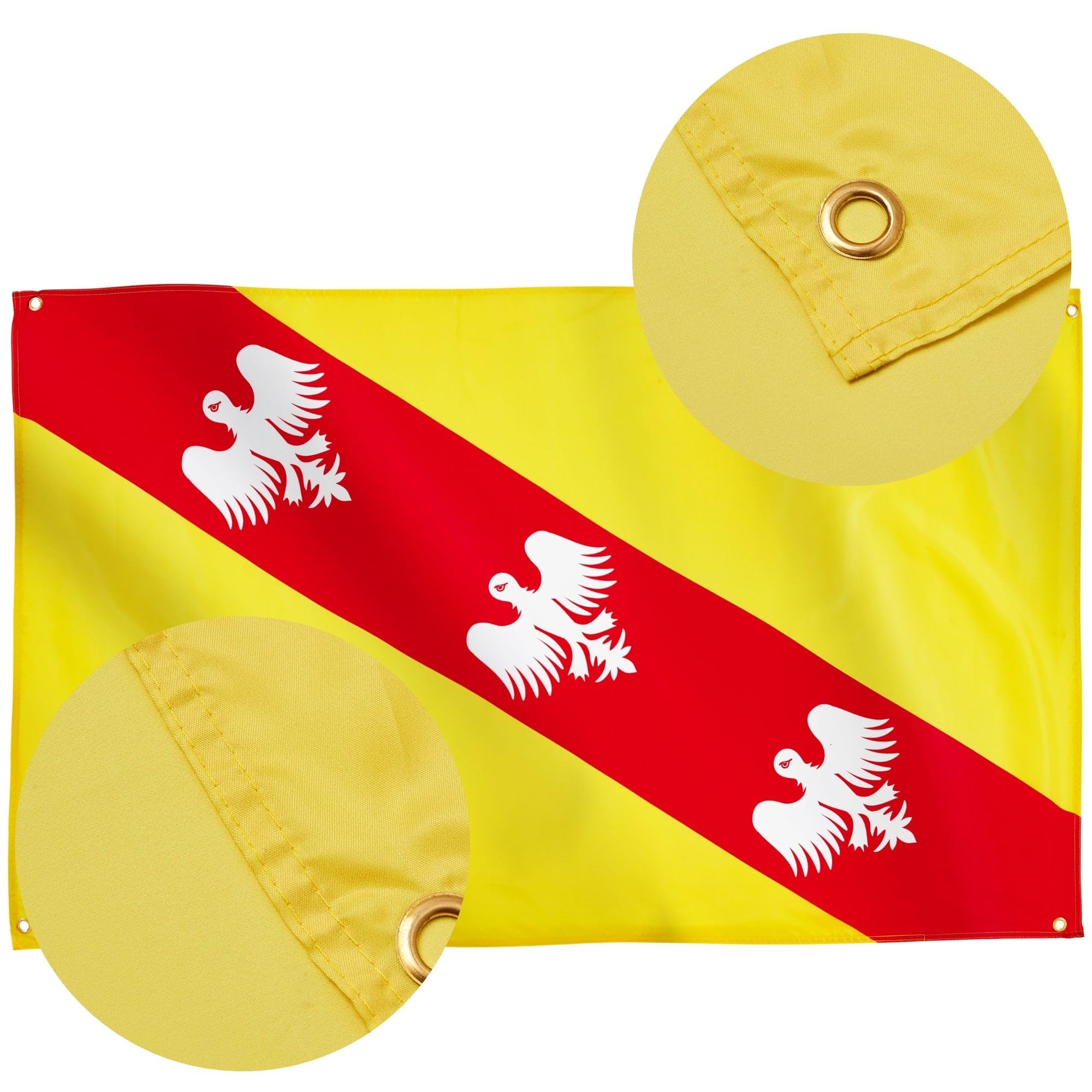 Runesol Lorraine Flag, 91x152cm, 3ft x 5ft, 4 Grommets, Eyelet In Every Corner, Premium Flags, Alsace-Lorraine, Inside - Image 4