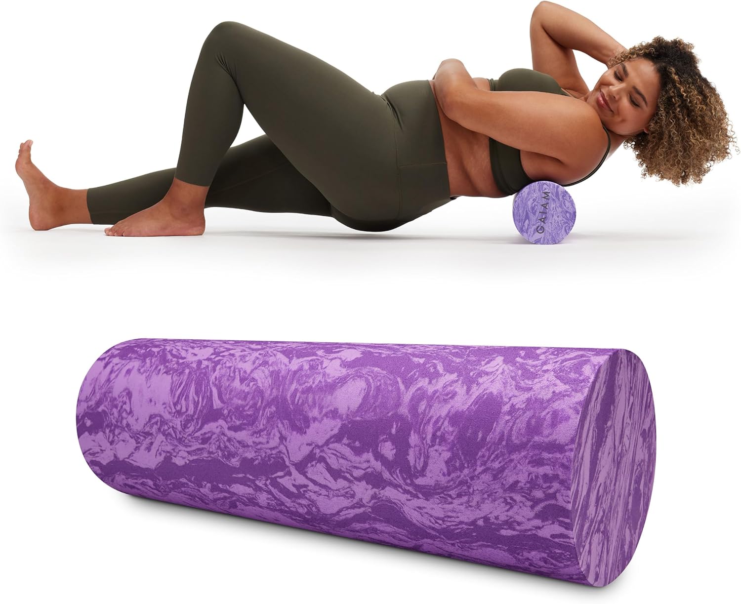 Gaiam Restore Foam Roller for Muscle Massage – Deep Tissue Muscle Massager for Sore Muscles & Stimulation – Total Body Pain Relief, Back, Neck, Foot, Calf, Leg, Arm (18 Inch and 36 Inch)
