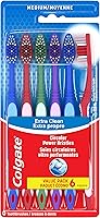 Colgate Extra Clean Medium Toothbrushes for Adults, 6-Pack - Power Bristles Remove Stains, Easy-Grip Handle