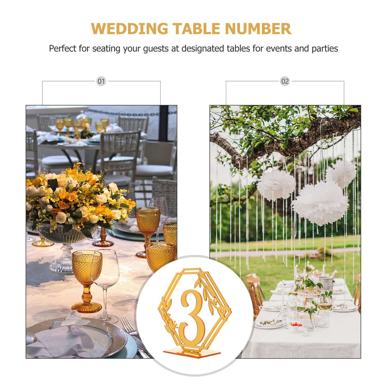 ULTECHNOVO 20 Stück Teiliges Tischnummern Doppelseitig Goldfarben Runde Tischschilder für Hochzeit Restaurant Catering Sitzordnung Geeignet für Feiern und Events
