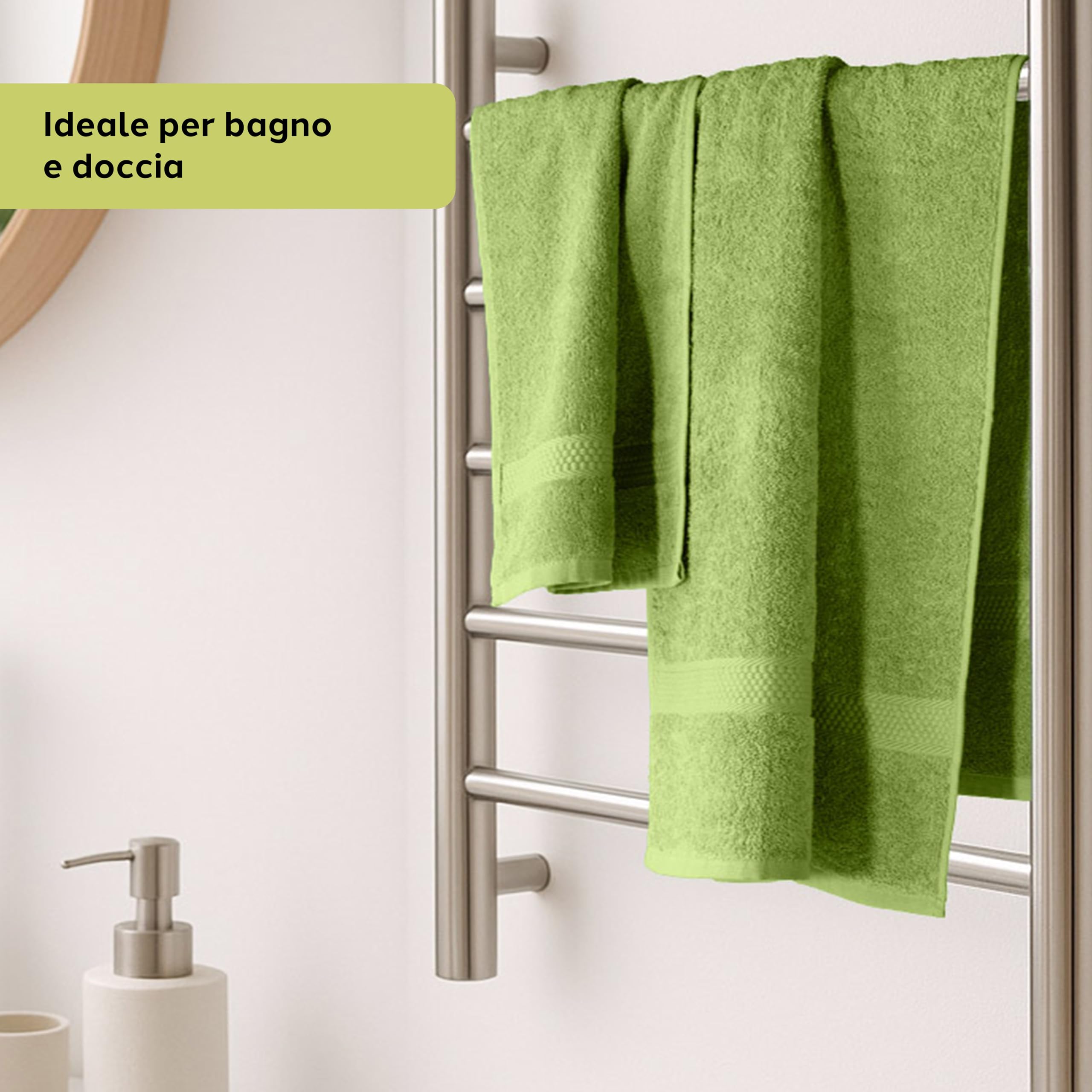 Caleffi Set Asciugamani Bagno Viso e Bidet in Cotone, Asciugamani Resistente a Lavaggi, Include 1 Asciugamano Viso 55x100 cm e 1 Asciugamano Bidet Ospite 40x60 cm, Asciugamani 2 Pezzi, Indigo - 4