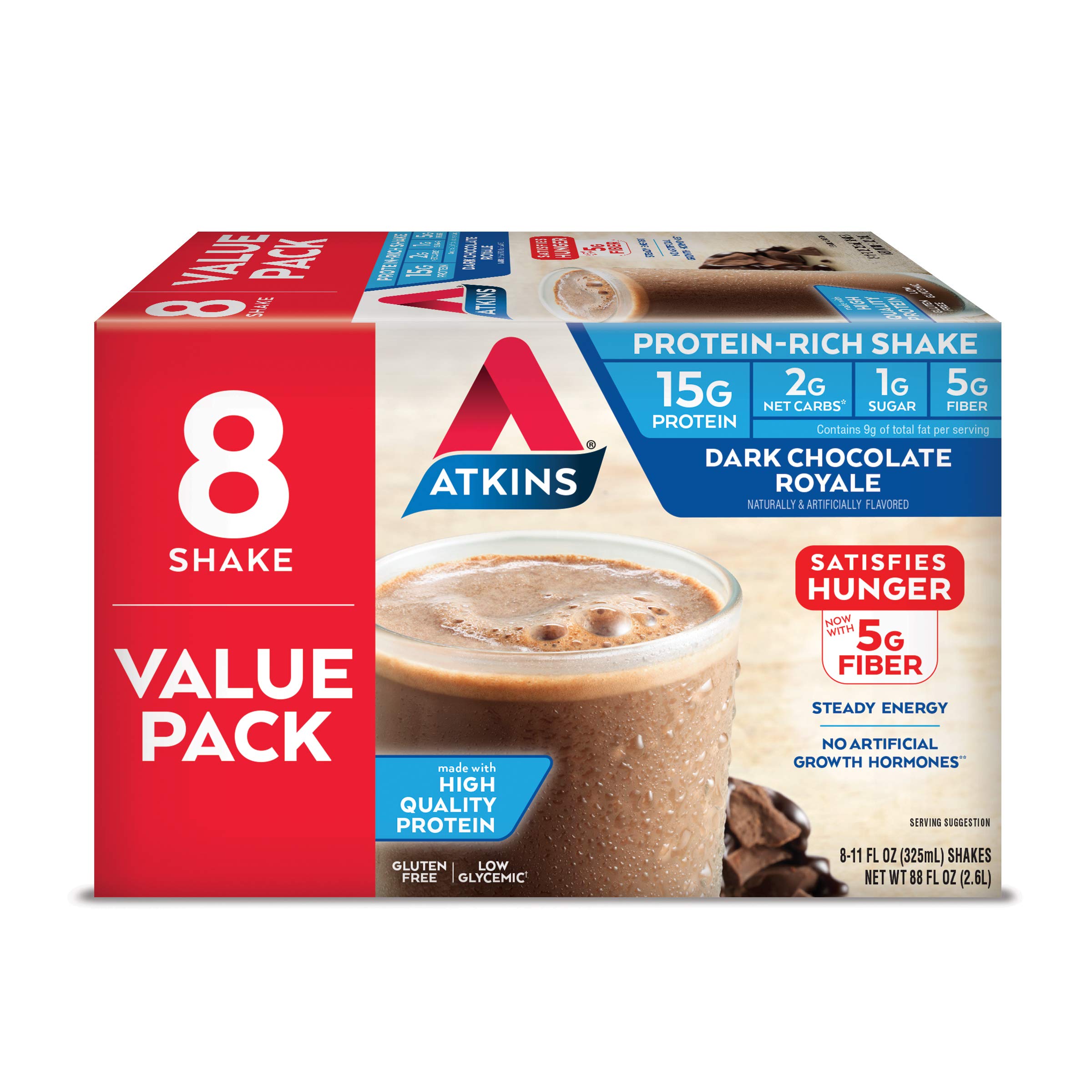 Atkins Dark Chocolate Royale ProteinRich Shake. Rich and Creamy with