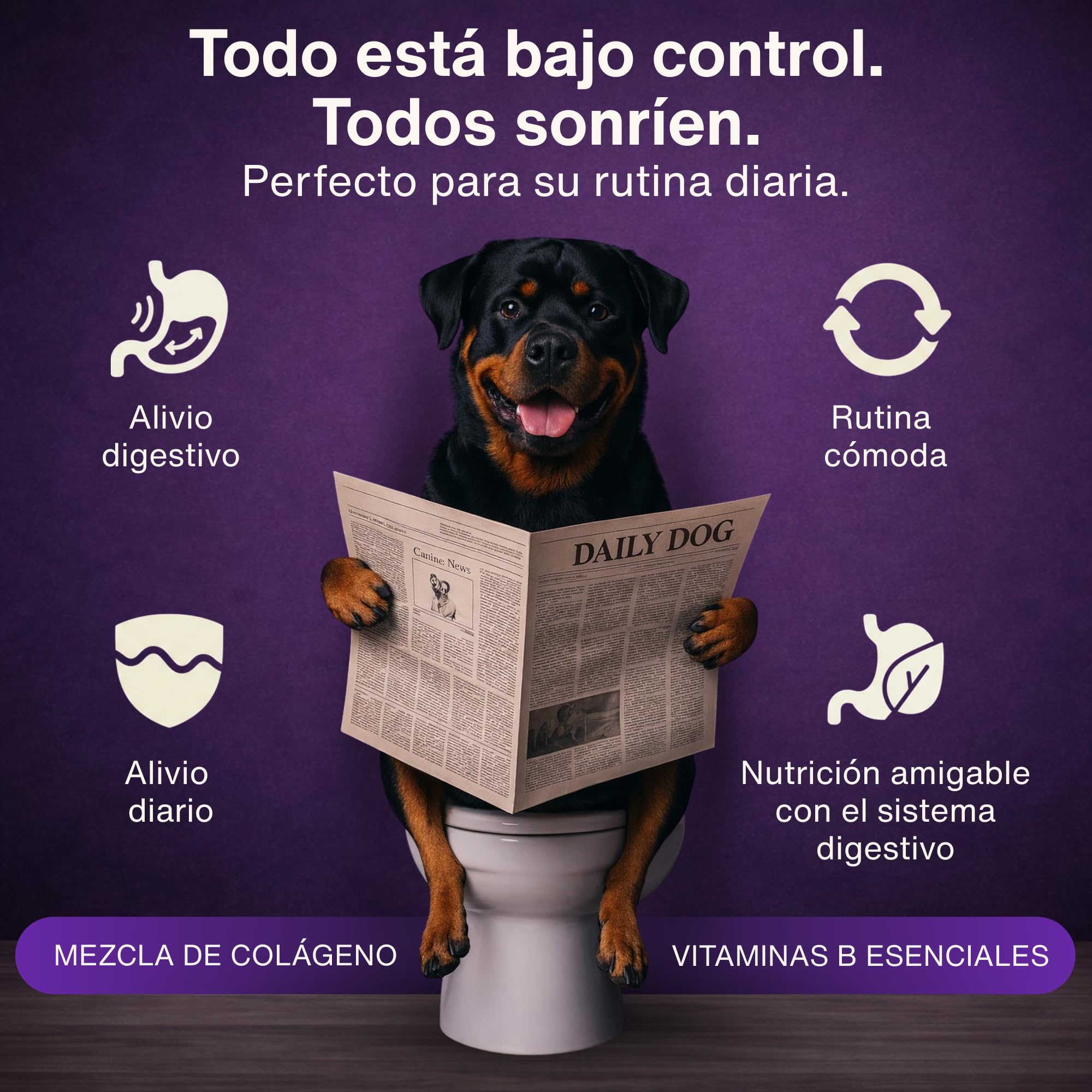 Dr. Flex colágeno para Perros 300 g - colágeno hidrolizado Tipo I II III bovino y Marino en Polvo para articulaciones Perro y Movilidad Complejo vitaminas Grupo B Perros Apoyo digestión Perro