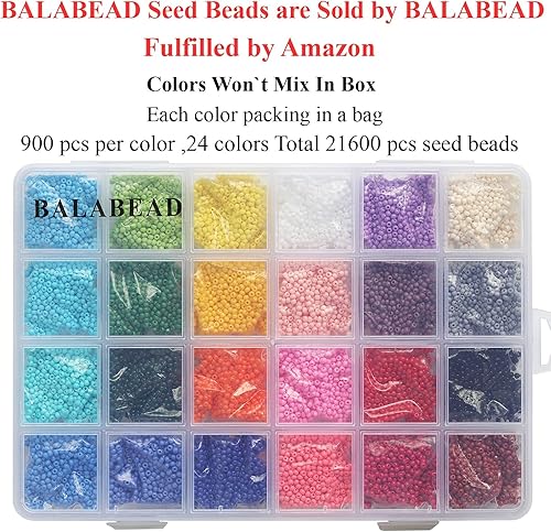 Miniatura 5 de Cuentas de vidrio casi uniformes de 0.079 pulgadas (0.079 in), aproximadamente 21600 unidades, colores opacos, 120, cuentas pequeñas para